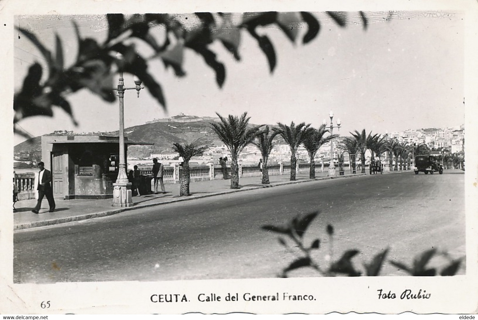 Real Photo Ceuta Calle Del General Franco  1965 Por Avion  To Colombelle Calvados - Ceuta
