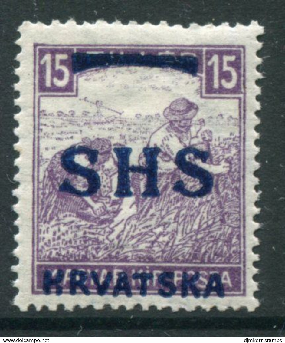 YUGOSLAVIA 1918 SHS Overprint For Croatia On Hungary 15f Harvesters LHM / *. Michel 63  Signed Zrinscjak BPP - Ungebraucht