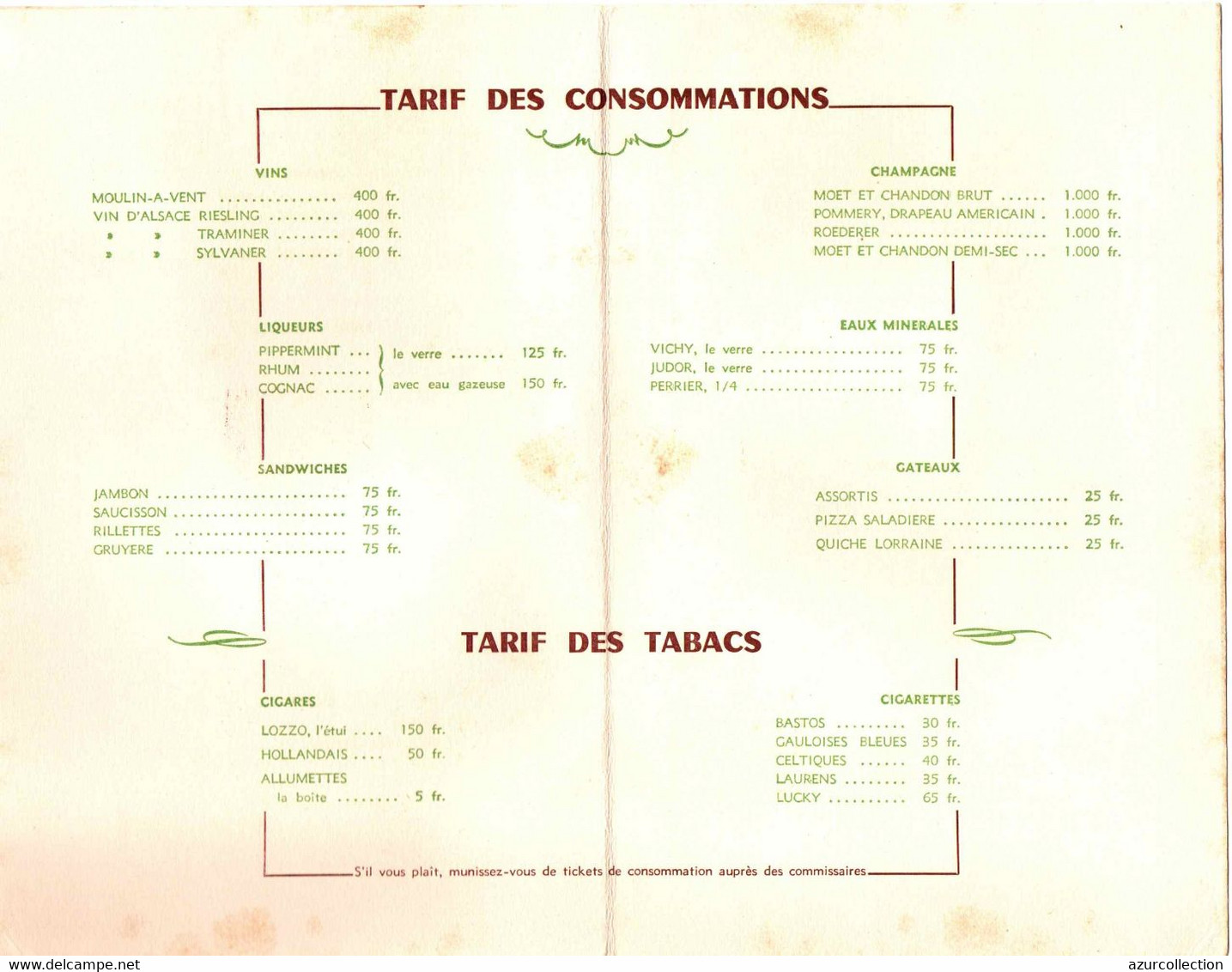 MEDAILLES MILITAIRES 158 EM SECTION DAKAR . GRAND BAL + TARIFSBOISSONS TABACS - Documents