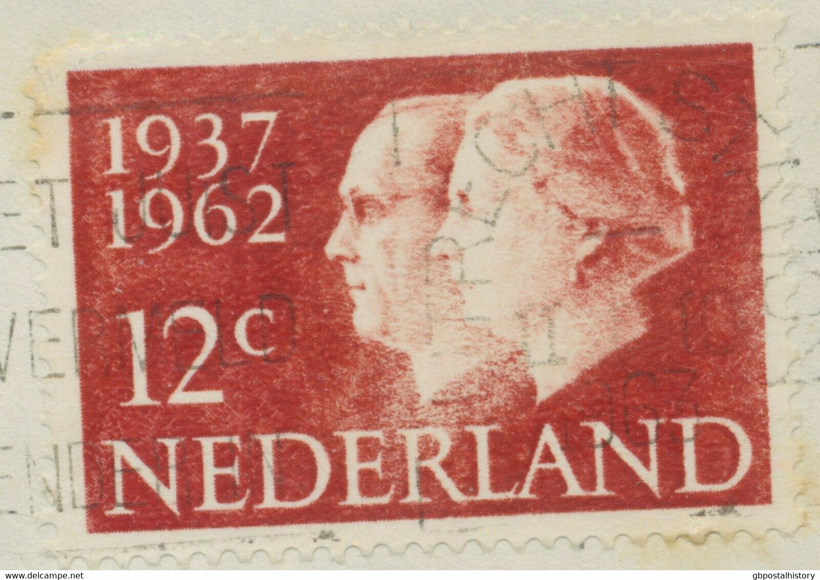 NIEDERLANDE 1962 Silberhochzeit Königin Juliane Und Prinz Bernhard 12 C O ABART - Variétés Et Curiosités