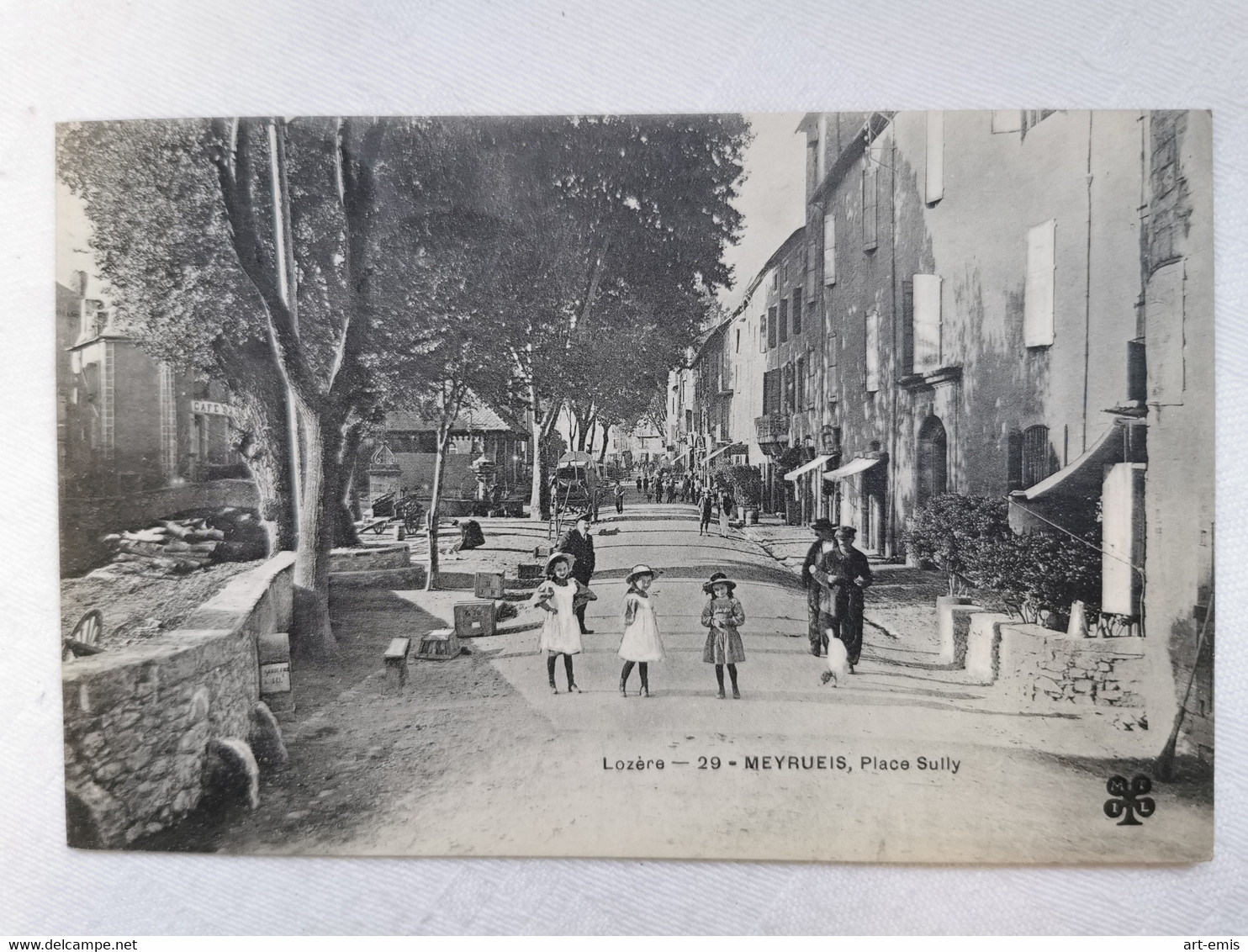 MEYRUEIS 48 Lozere PLACE SULLY Enfants Enfant Commerces Commerce Carte Postale Ancienne CPA Animee Postcard - Meyrueis