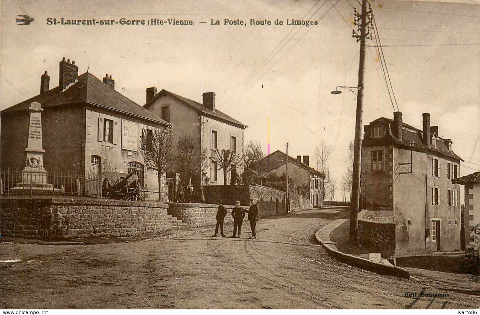 St Laurent Sur Gorre * La Route De Limoges * La Poste Ptt * Monument Aux Morts - Saint Laurent Sur Gorre