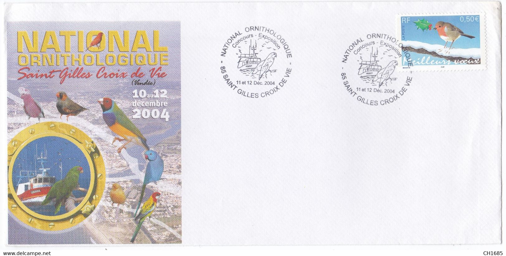 FRANCE :  Cachet Provisoire Salon Ornithologique Saint-Gilles-Croix-de-Vie 11 Et 12 Décembre 2004 - Obliteraciones & Sellados Mecánicos (Publicitarios)