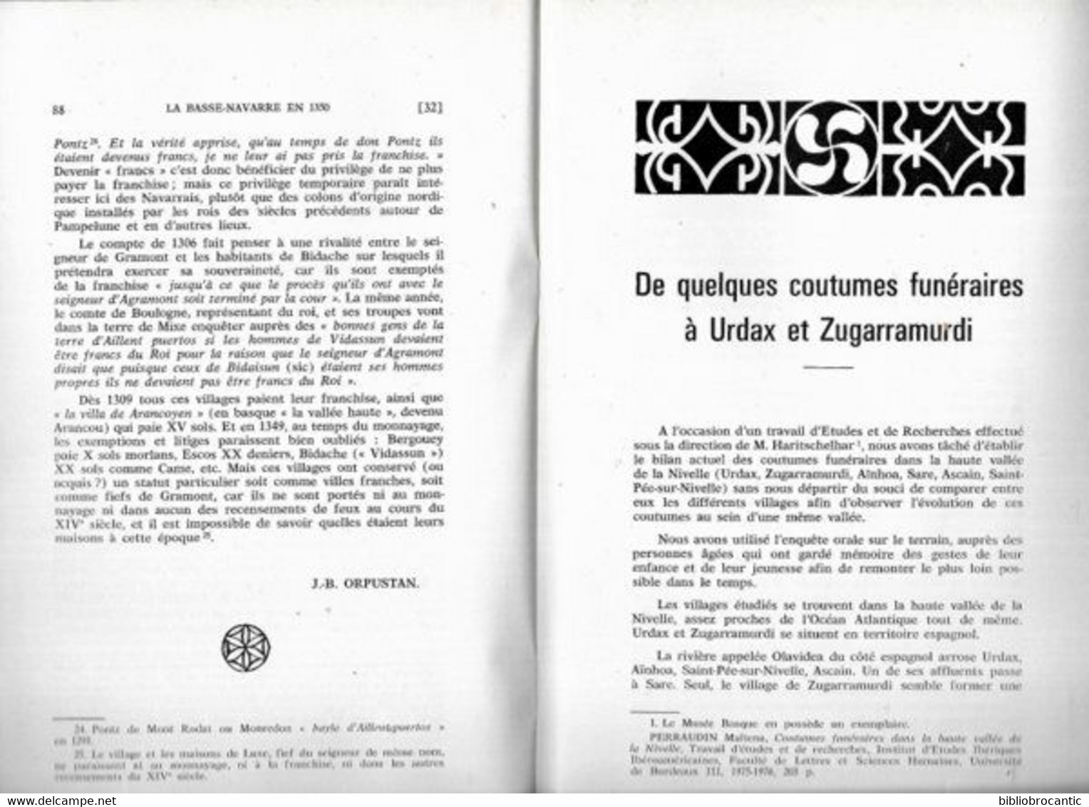 Bulletin Du MUSEE BASQUE N°84 (2°tr.1979) < LA BASSE NAVARRE 1350.COUTUMES FUNERAIRES à URDAX Et ZUGARRAMURDI/Somm.scan - Pays Basque