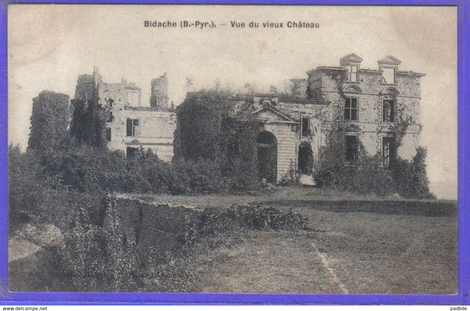 Carte Postale 64. Bidache Le Vieux Chateau  Très Beau Plan - Bidache