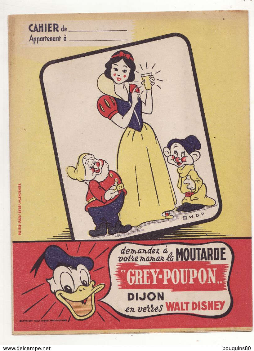 PROTEGE CAHIER MOUTARDE GREY-POUPON DIJON WALT DISNEY - Moutardes