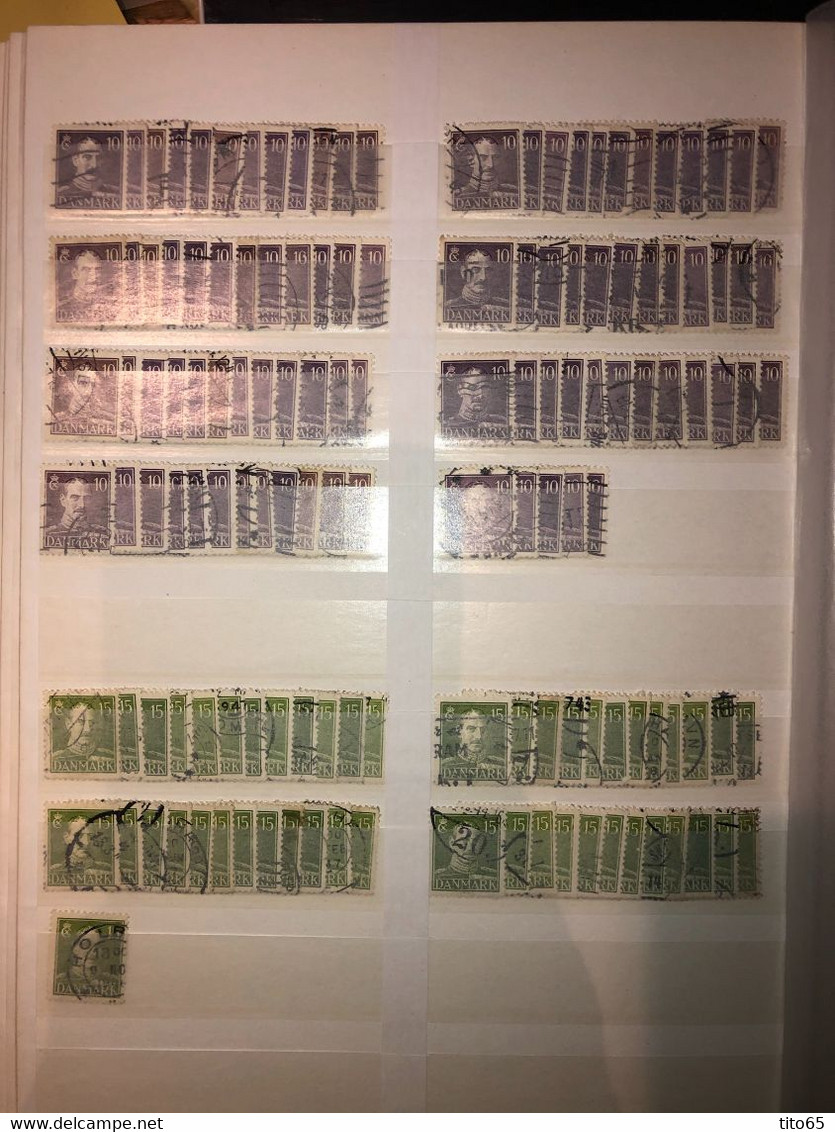 L10     Denmark Used Lot   1875-1961    CV +$300 - Feuilles Complètes Et Multiples