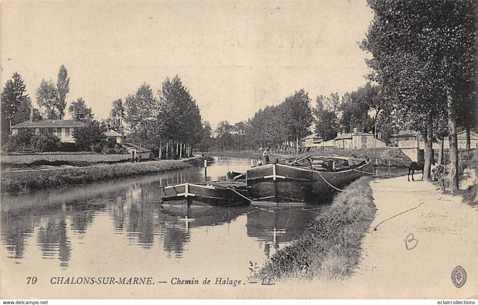 Châlons Sur Marne          51          Chemin De Halage. Péniche        (voir Scan) - Châlons-sur-Marne