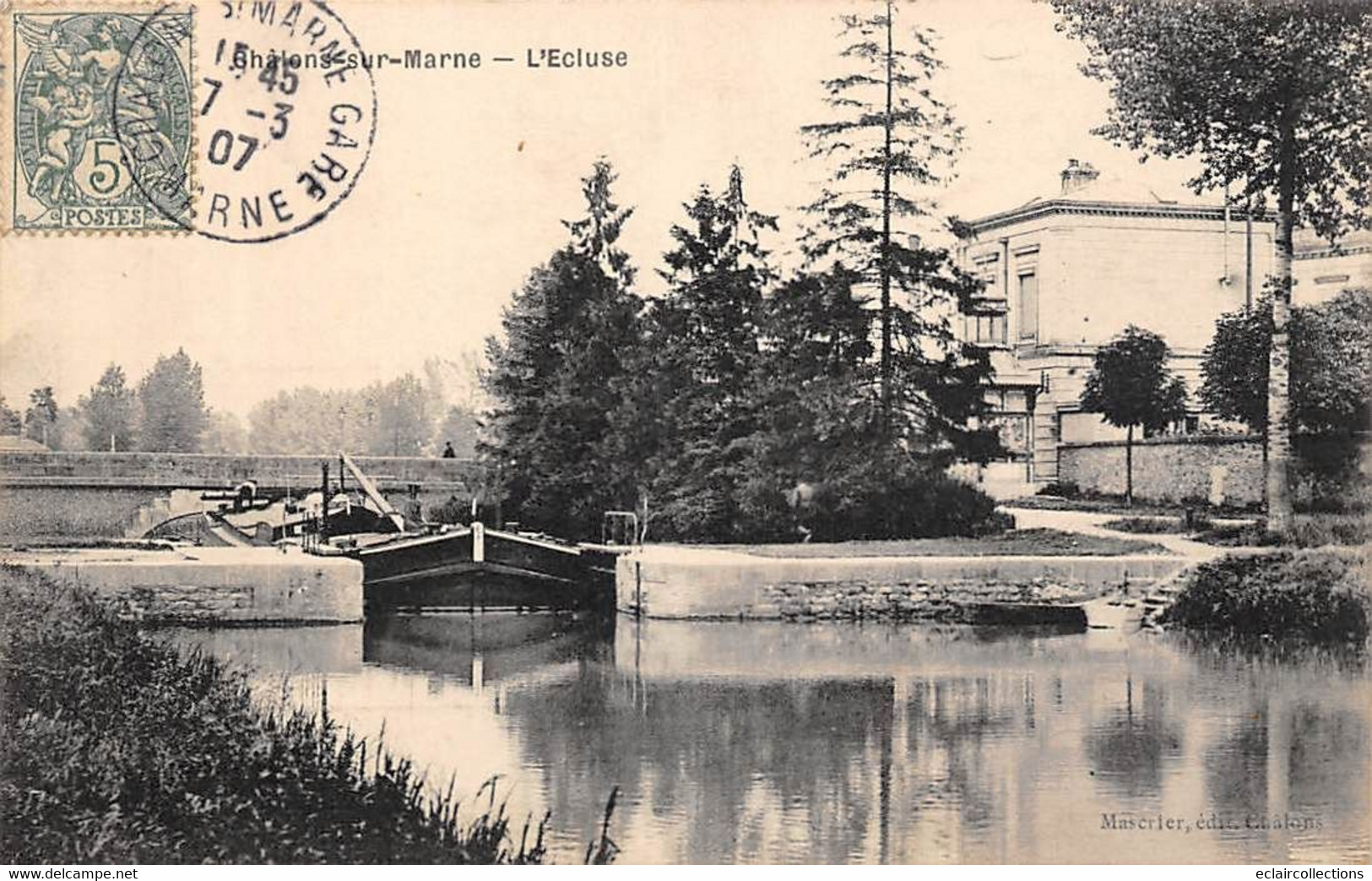 Châlons Sur Marne          51           L'écluse  Péniche        (voir Scan) - Châlons-sur-Marne