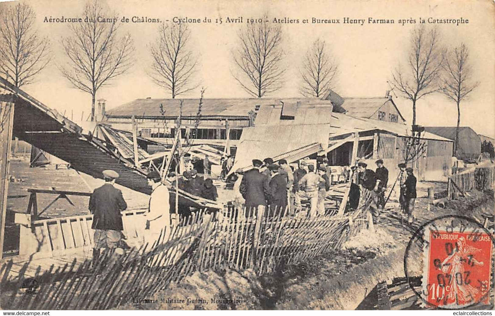 Châlons Sur Marne . Le Camp          51        Aérodrome. Cyclone De 1910 Ateliers Farman    (voir Scan) - Camp De Châlons - Mourmelon