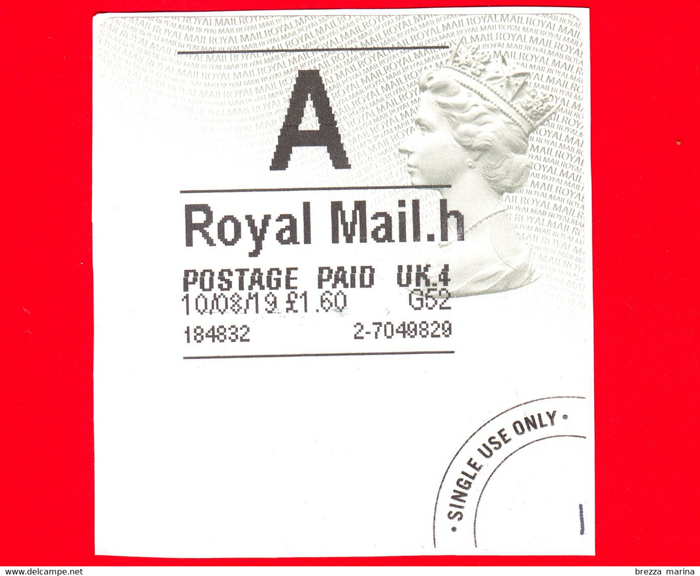 GB UK GRAN BRETAGNA - Usato -  2019 - Royal Mail.h - Postage Paid Uk.4 - 1.60 - Universal Mail Stamps