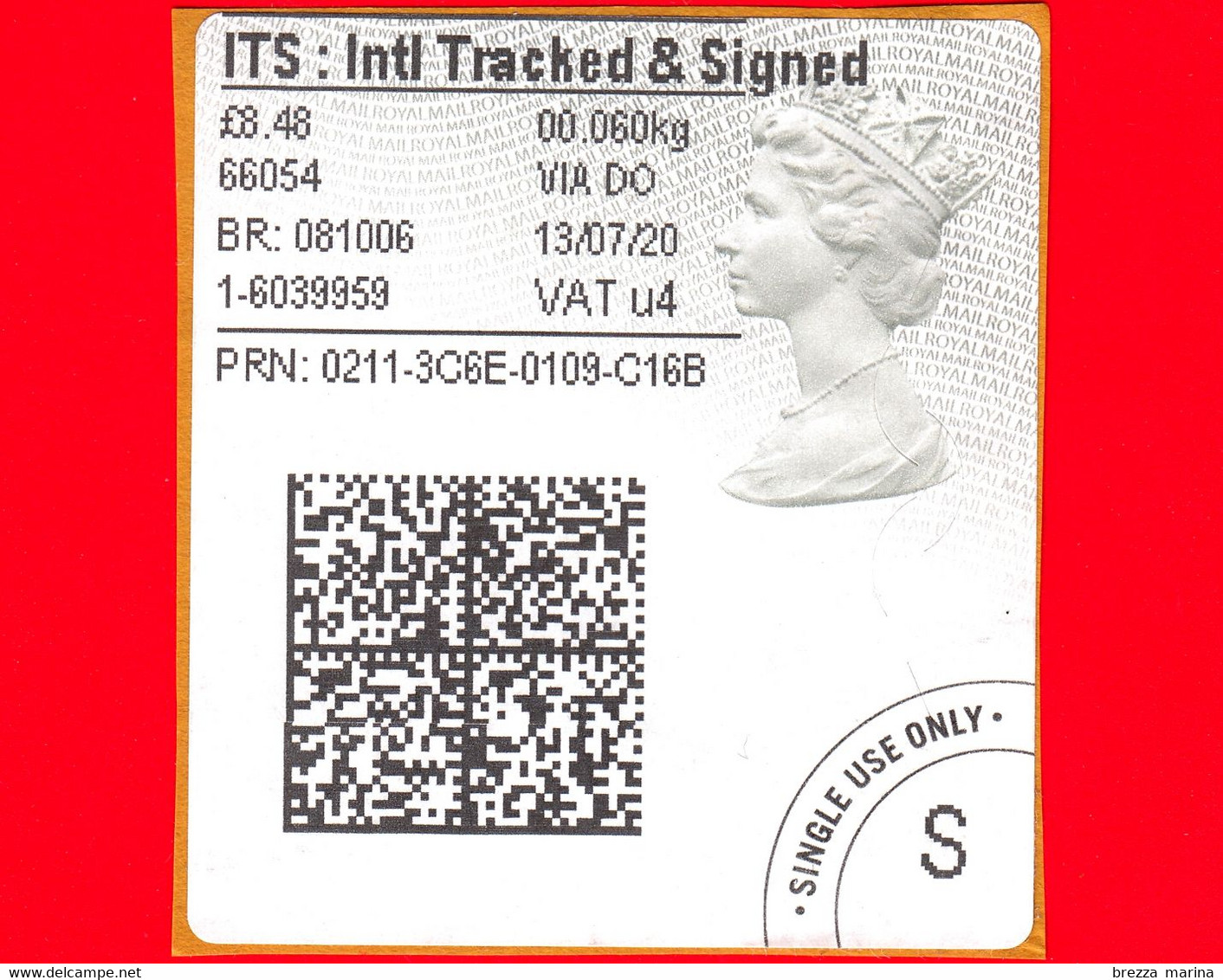 GB UK GRAN BRETAGNA - Usato -  2020 - ITS International Tracked & Signed - 8.48 - Universal Mail Stamps