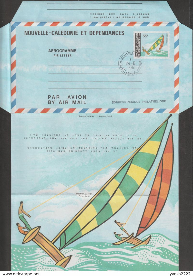 Nouvelle-Calédonie 1984. Aérogramme à 55 F Régates - Aerogramas