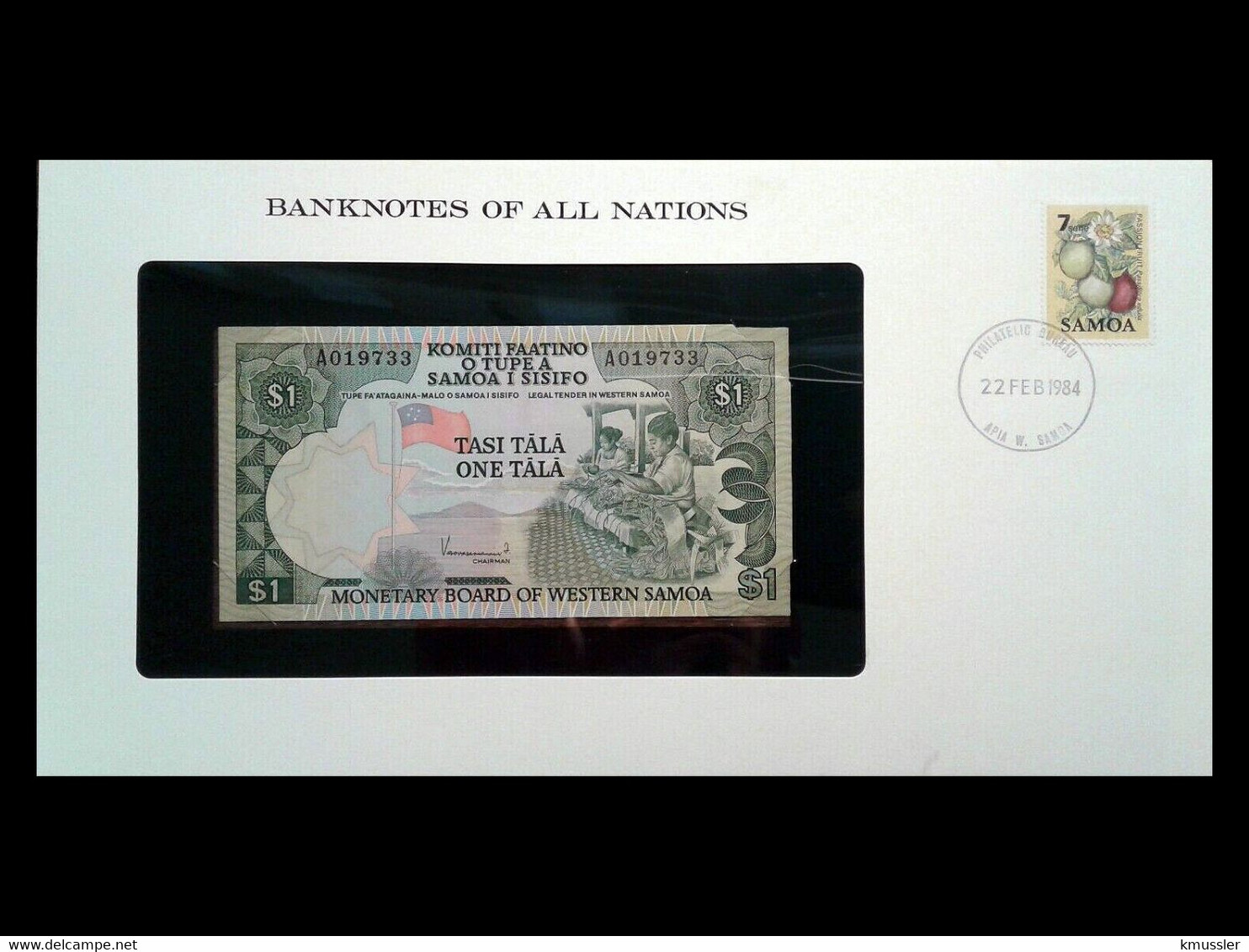 # # # Banknotenbrief Samoa 1 Tala ND 1980 UNC # # # - Samoa