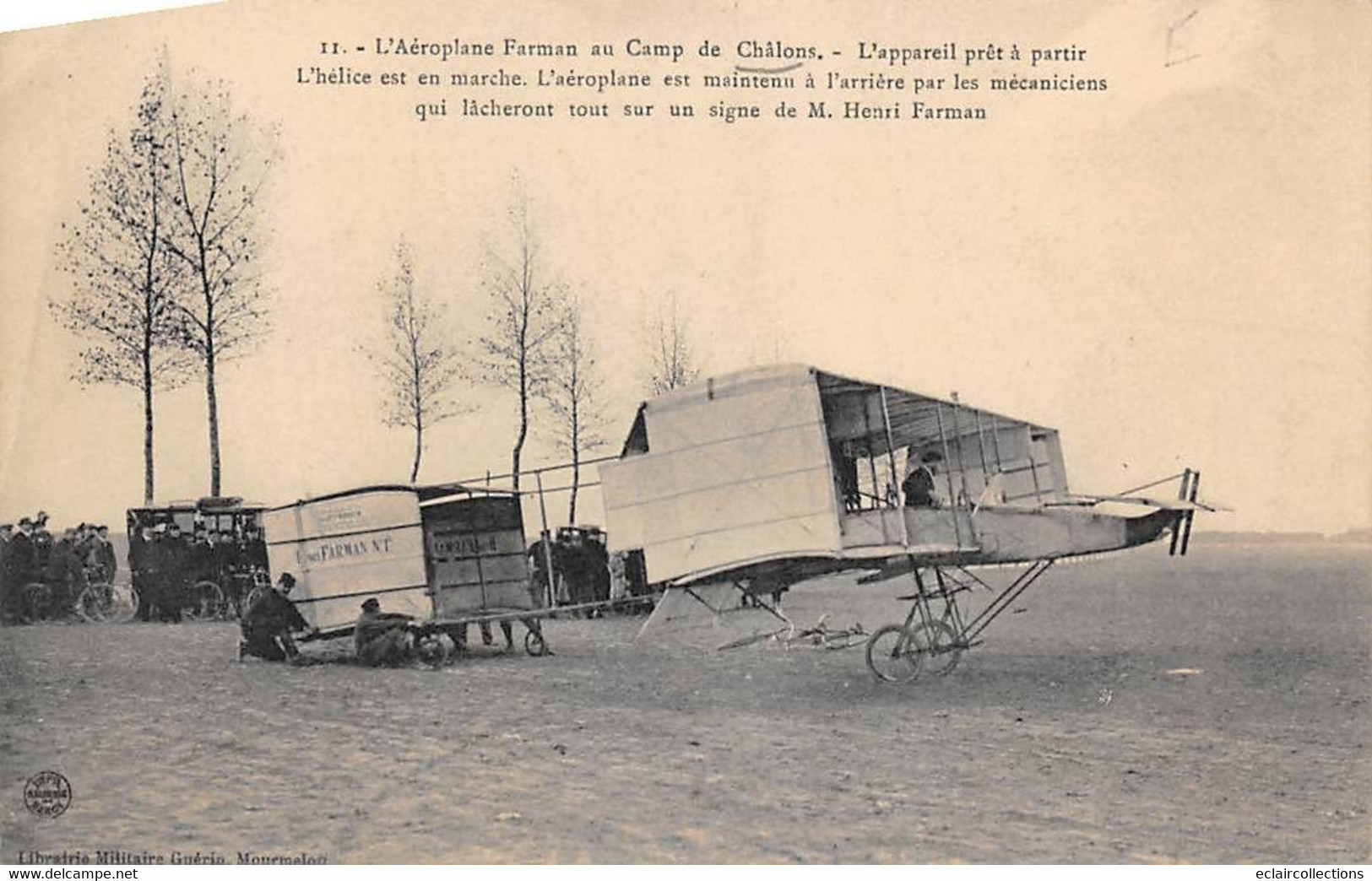 Châlons Sur Marne . Le Camp          51      Henri Farman Et Son Biplan Prêts A Partir   (voir Scan) - Camp De Châlons - Mourmelon