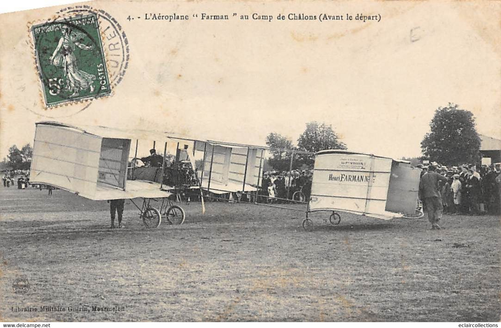 Châlons Sur Marne . Le Camp          51      Henri Farman  Avant Le Départ    (voir Scan) - Camp De Châlons - Mourmelon