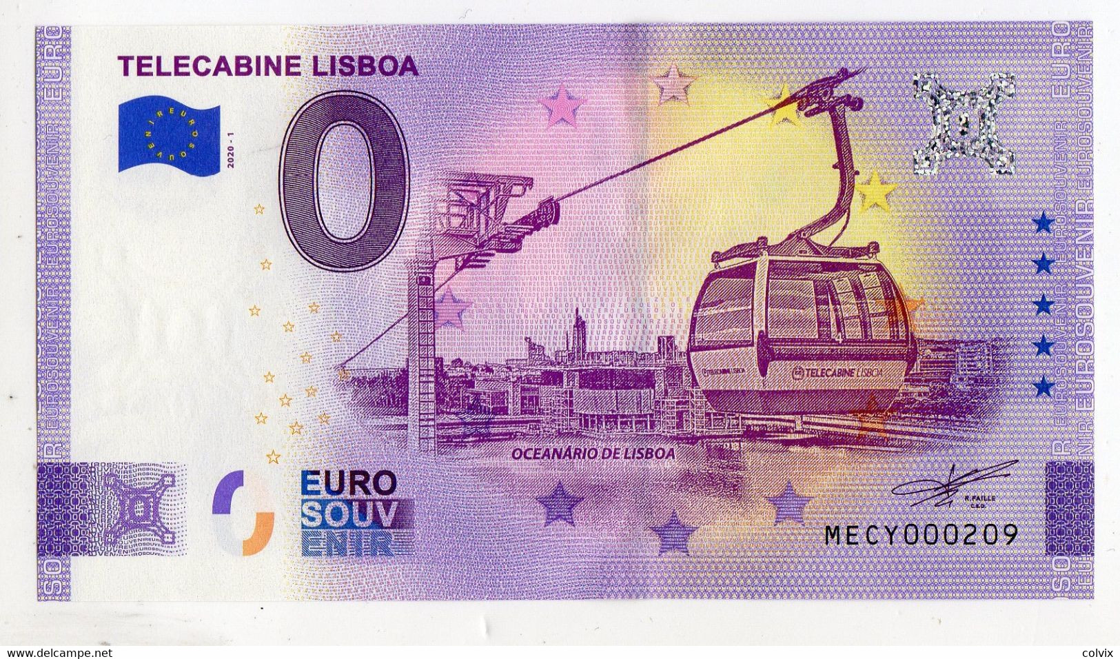 2020-1 BILLET TOURISTIQUE PORTUGAL 0 EURO SOUVENIR N°MECY000209 TELECABINE LISBOA - Privatentwürfe