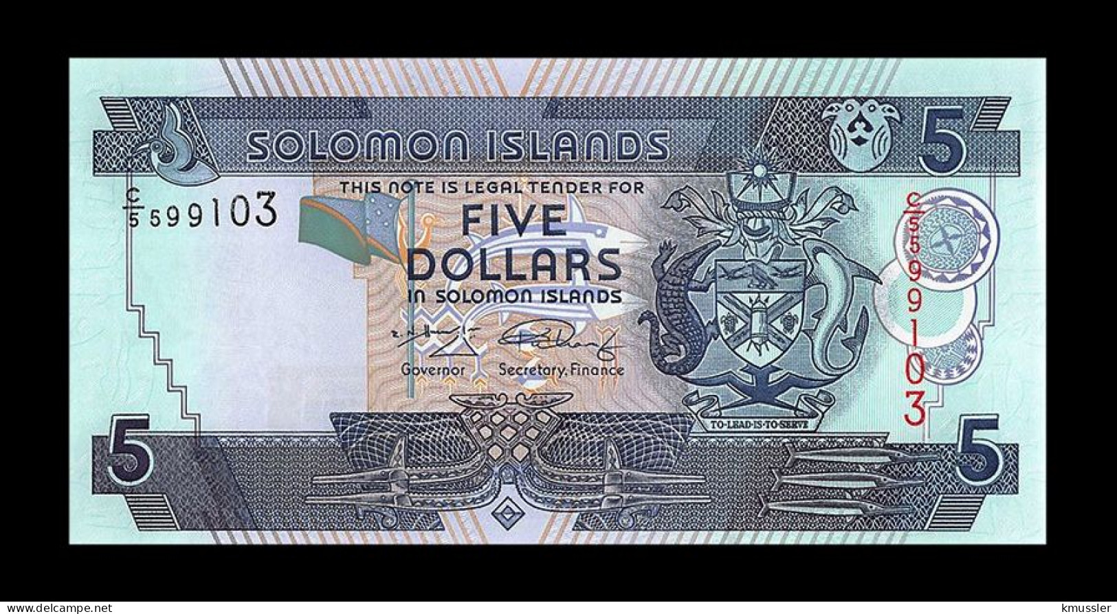 # # # Banknote Von Den Solomon-Inseln 5 Dollars UNC # # # - Solomonen