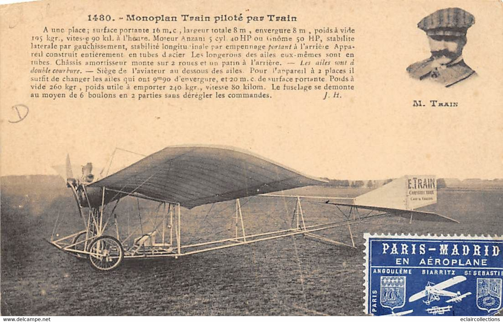 Thème: Aviation      Train Moteur Anziani  Piloté Par Train    (voir Scan) - Sonstige & Ohne Zuordnung