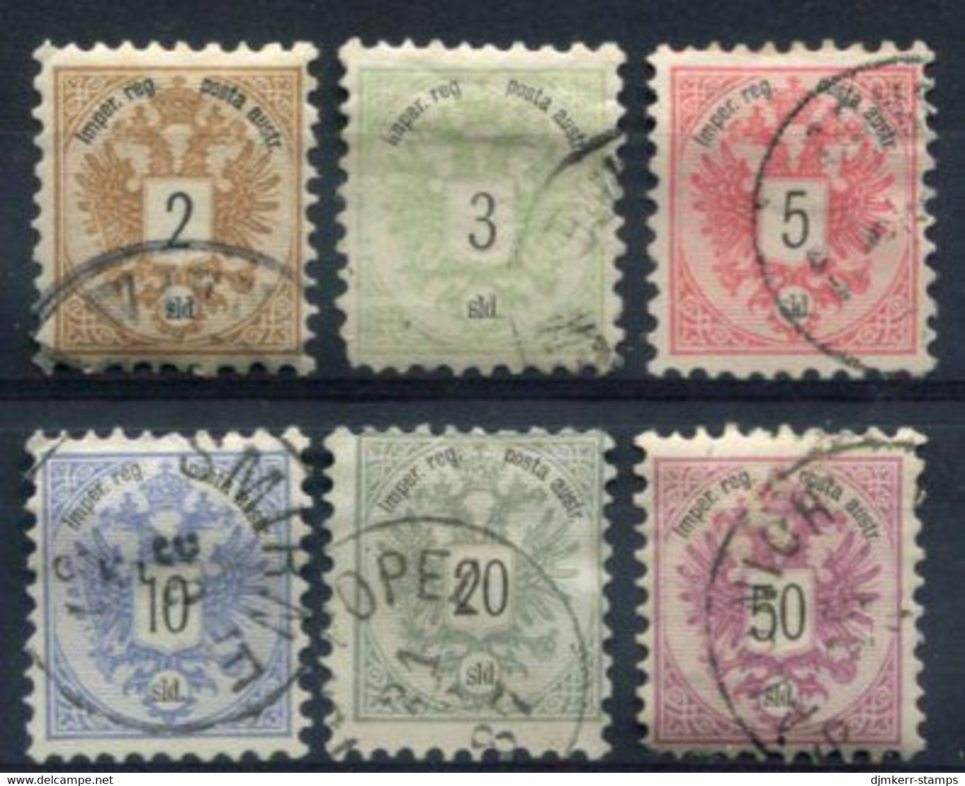 AUSTRIA PO In The LEVANT 1883 Arms Set Of 6 Used.  Michel 8-13 - Eastern Austria