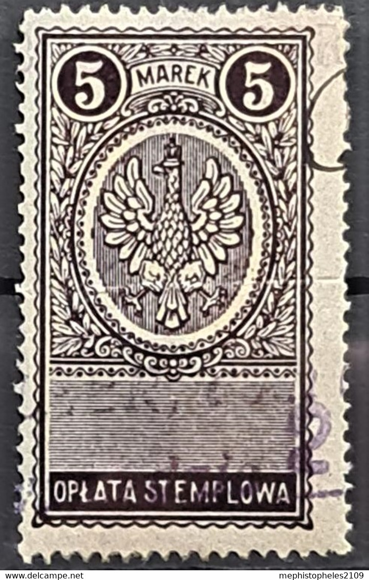 POLAND - Oplata Stemplowa 5 Marek - Revenue Stamps