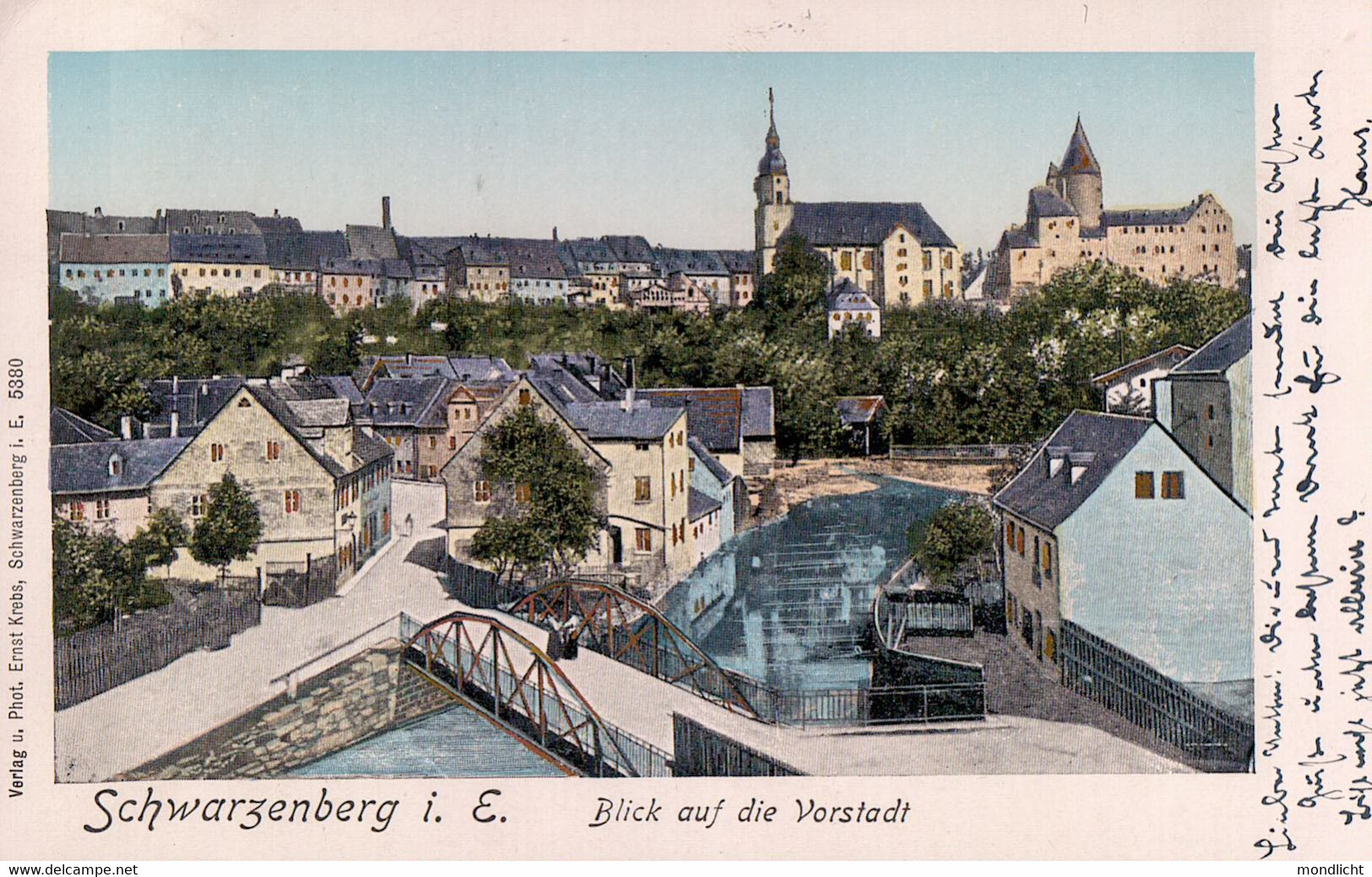 Schwarzenberg Im Erzgebirge. Blick Auf Die Vorstadt, 1905. - Schwarzenberg (Erzgeb.)