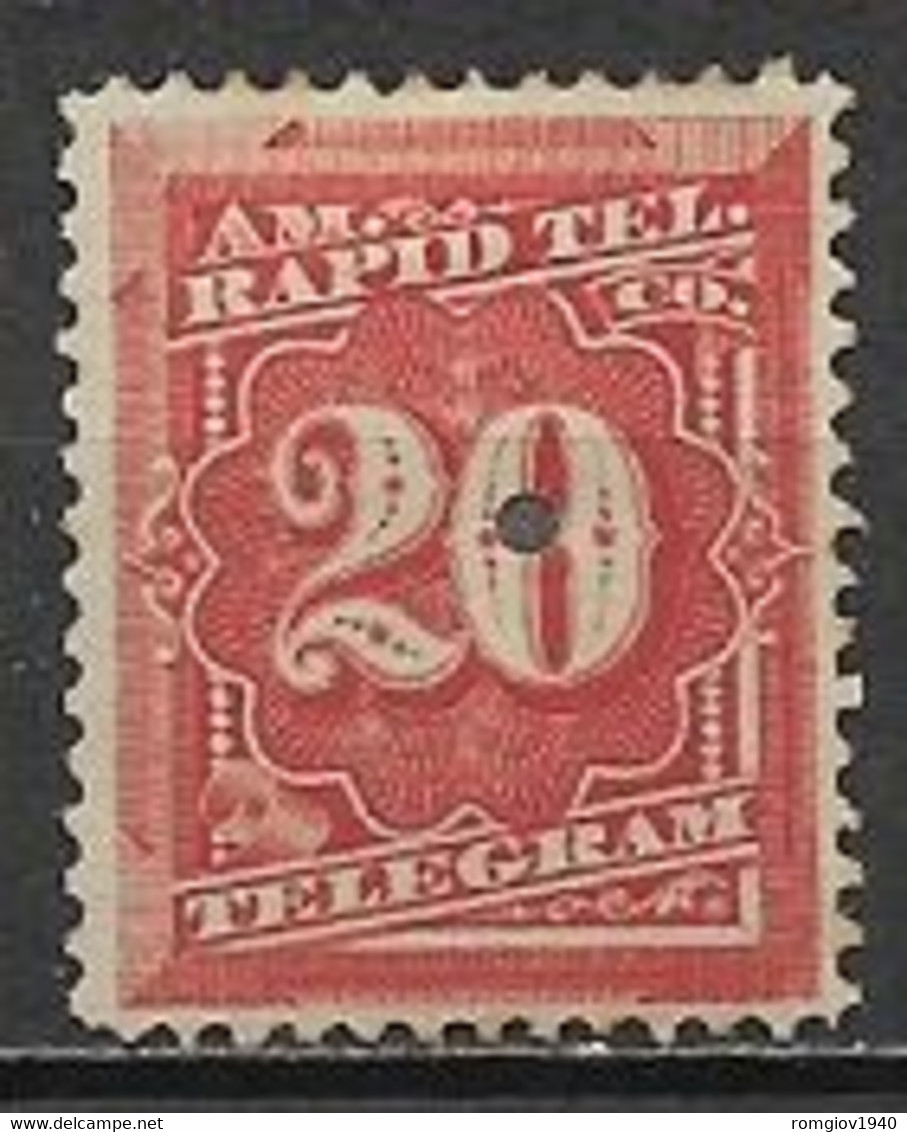 STATI UNITI D'AMERICA 1881 FRANCOBOLLI PER TELEGRAFO DENT.12 YVERT. 57  MLH VF - Telegraph Stamps