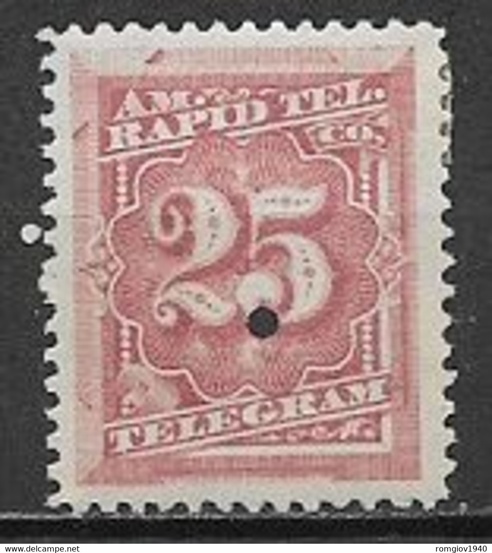 STATI UNITI D'AMERICA 1881 FRANCOBOLLI PER TELEGRAFO DENT.12 YVERT. 58  MLH VF - Telegraafzegels