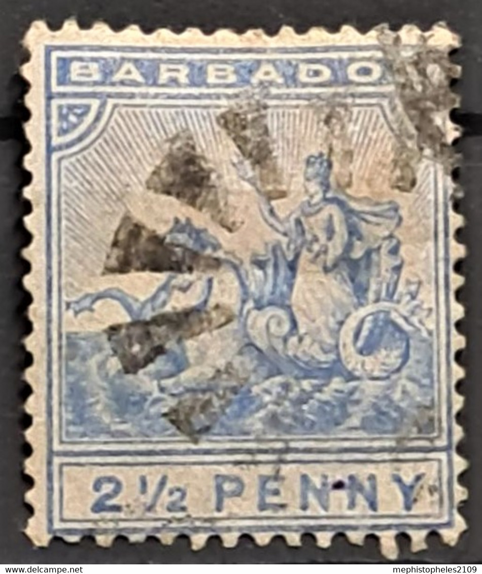 BARBADOS 1892 - Canceled - Sc# 74 - 2.5d - Barbades (...-1966)