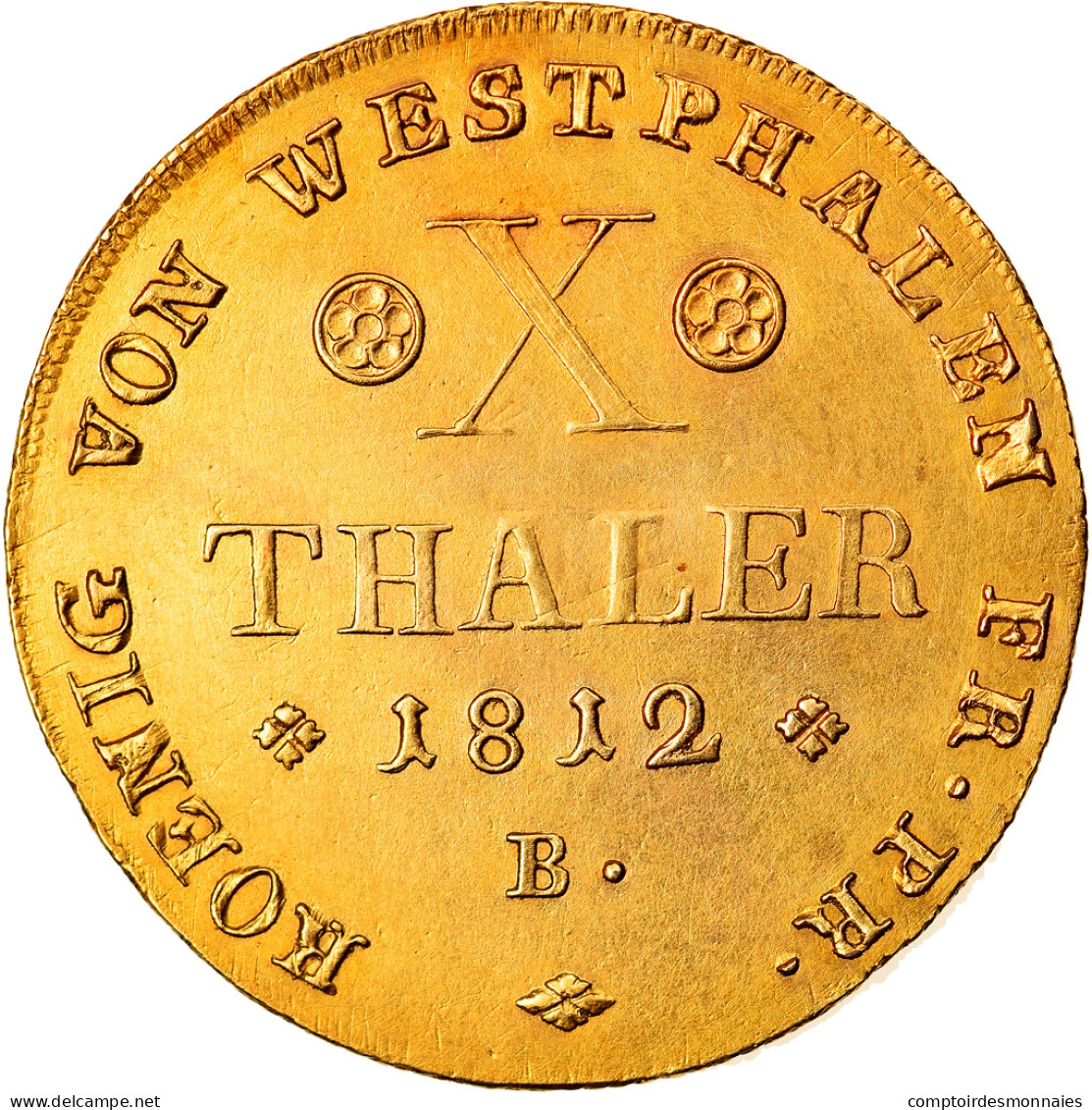 Monnaie, Etats Allemands, WESTPHALIA, Jerome, 10 Thaler, 1812, Brunswick, SPL - Gouden Munten