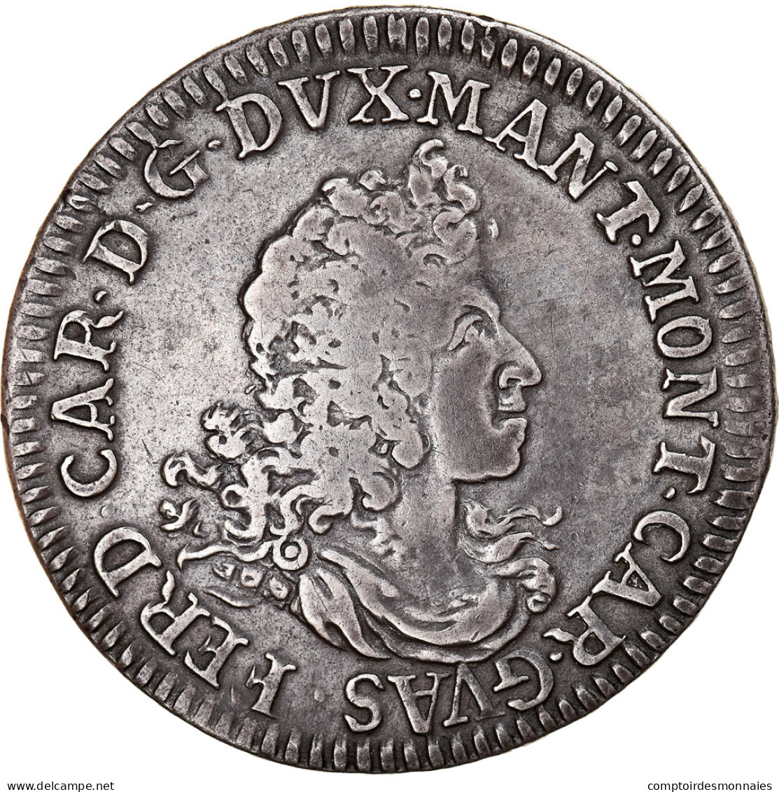 Monnaie, États Italiens, MANTUA, Ferdinando Carlo, 1/2 Scudo, 1702, Mantua - Mantua