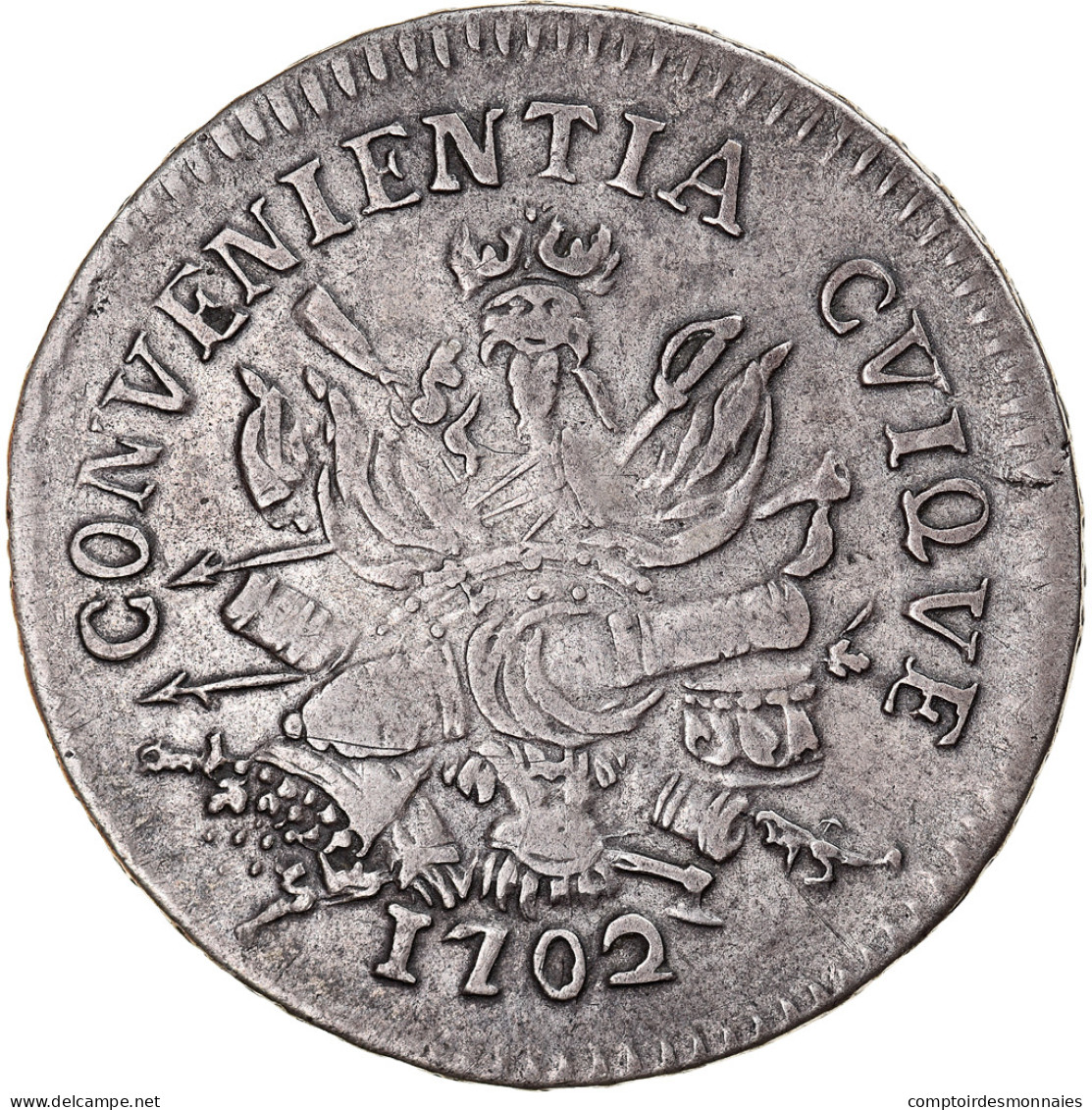 Monnaie, États Italiens, MANTUA, Ferdinando Carlo, 1/2 Scudo, 1702, Mantua - Mantova