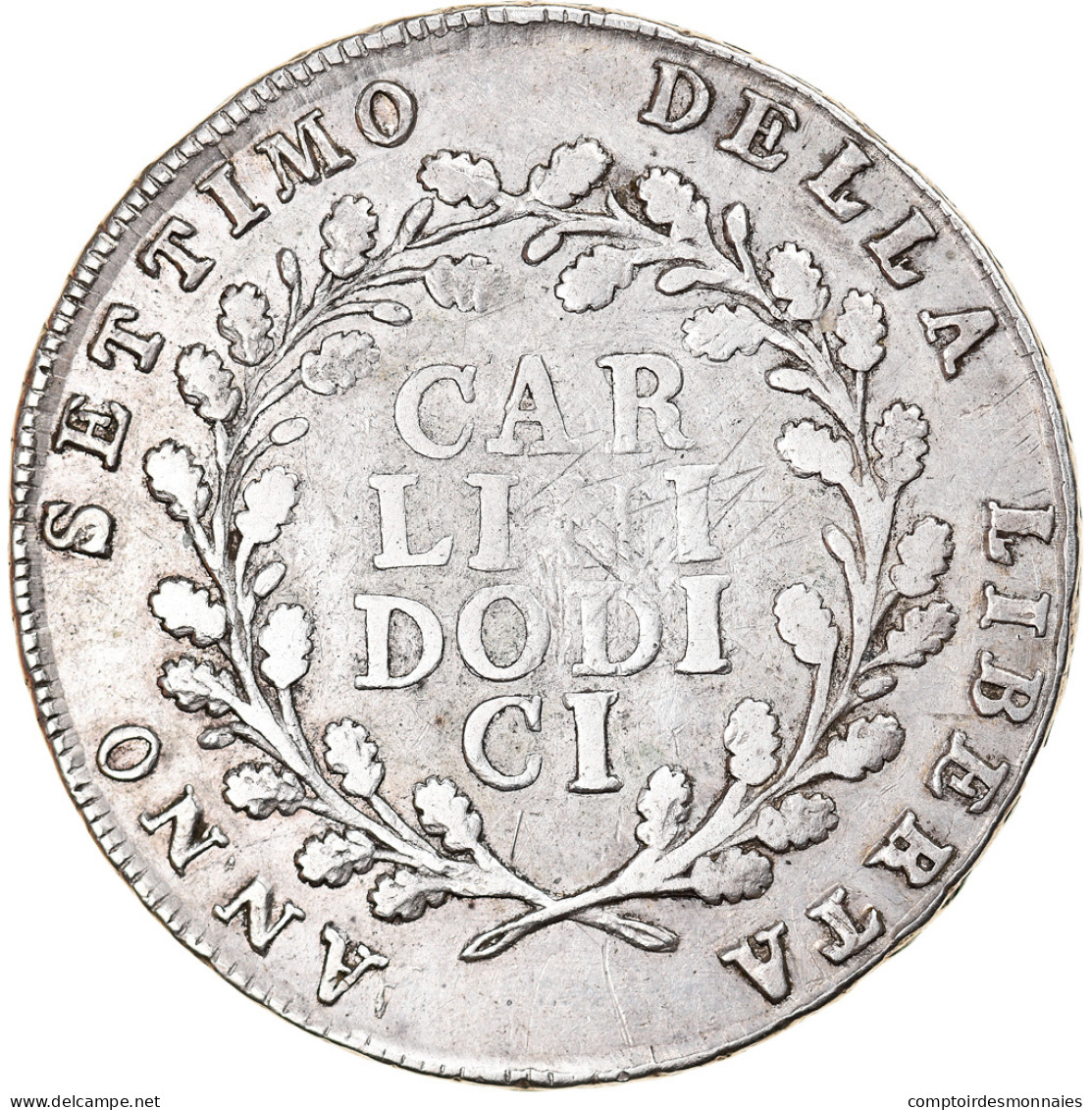 Monnaie, États Italiens, NAPLES, 12 Carlini, An VII, Naples, TTB, Argent - Napoli & Sicilia