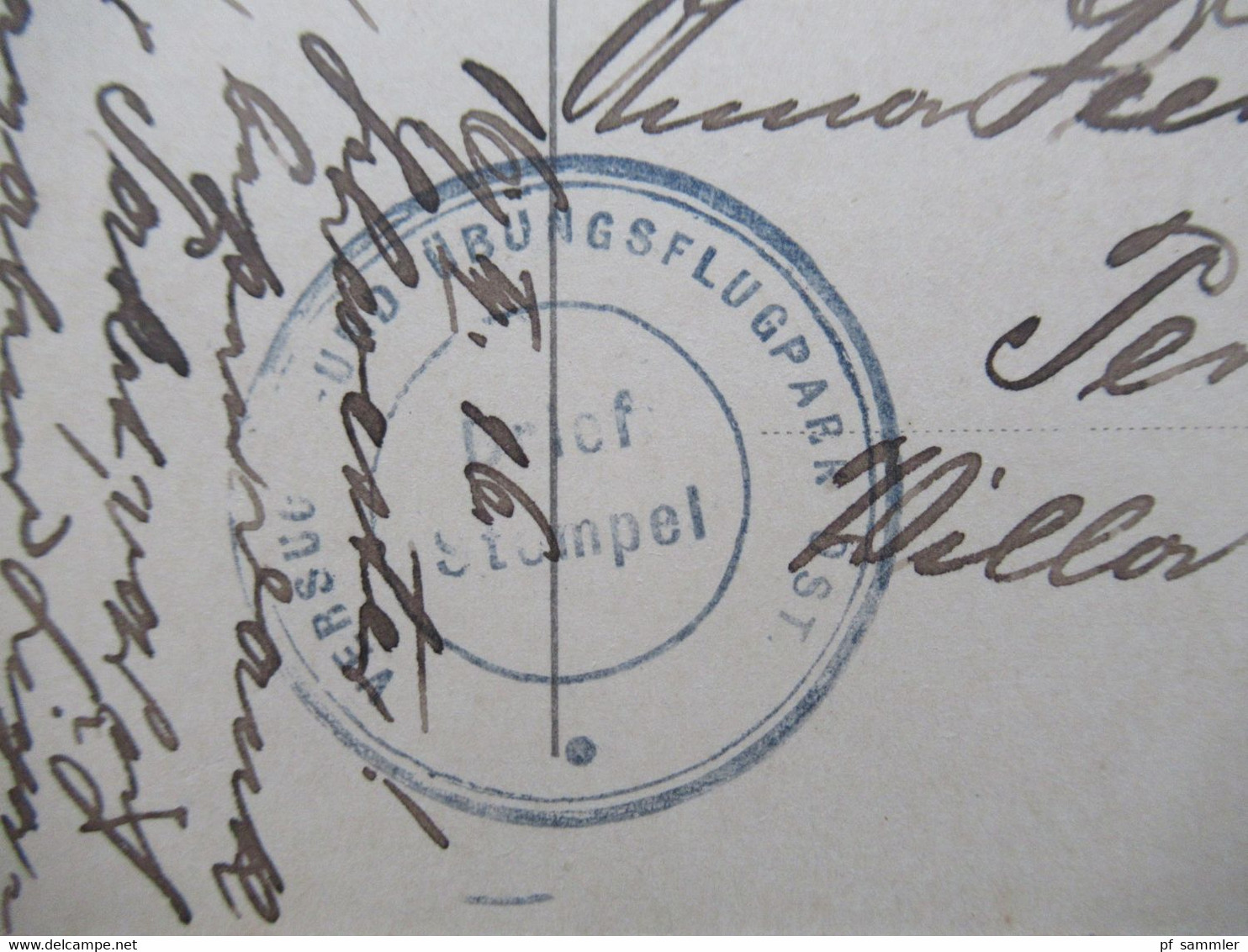 Feldpostkarte 1916 Zeppelin Stempel Versuchs und Übungsflugpark Ost AK Warschau Denkmal König Sigizmund