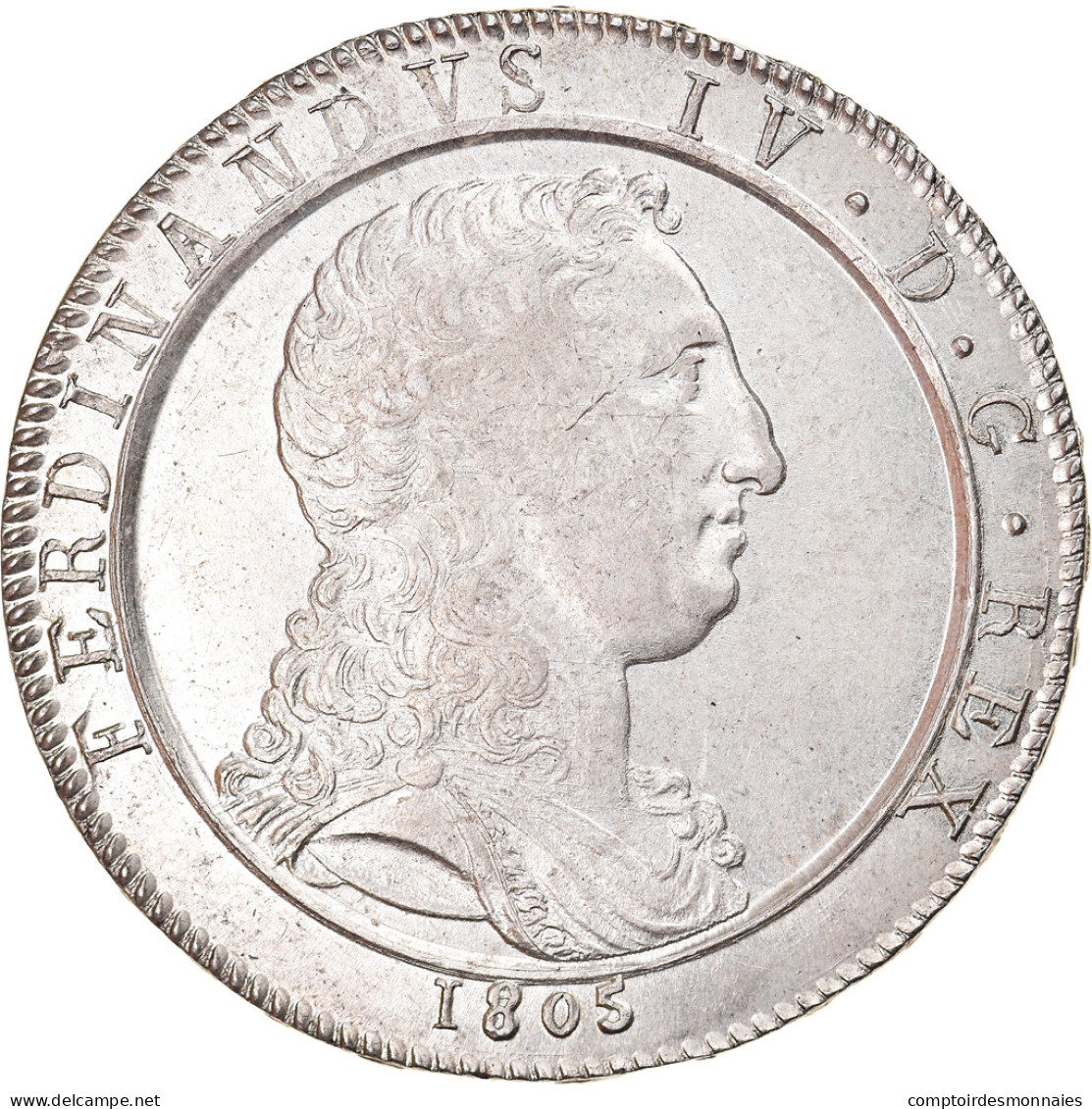 Monnaie, États Italiens, NAPLES, Ferdinando IV, 60 Grana, 1805, Naples, Rare - Nápoles & Sicile