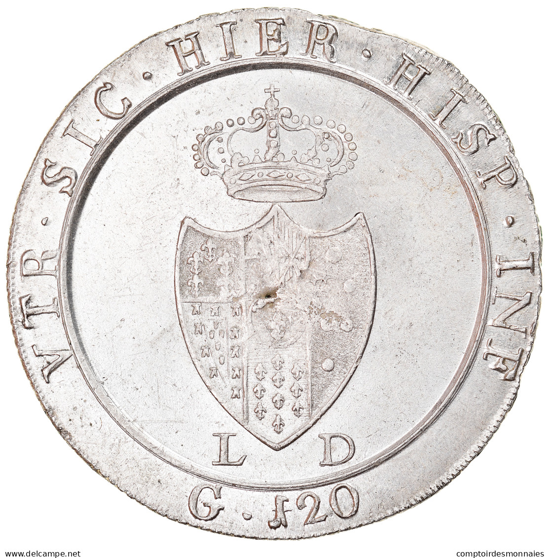 Royaume De Naples, Ferdinand IV, 120 Grana, 1805, Naples, Argent, TTB, KM:247 - Naples & Sicile
