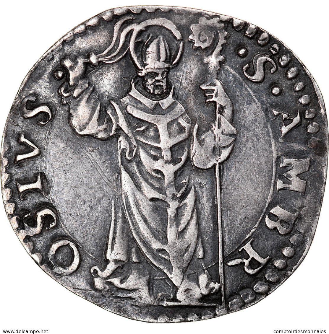 Monnaie, États Italiens, Carlo V, Denario De 8 Soldi, XVIth Century, Milan - Lombardije-Venetië
