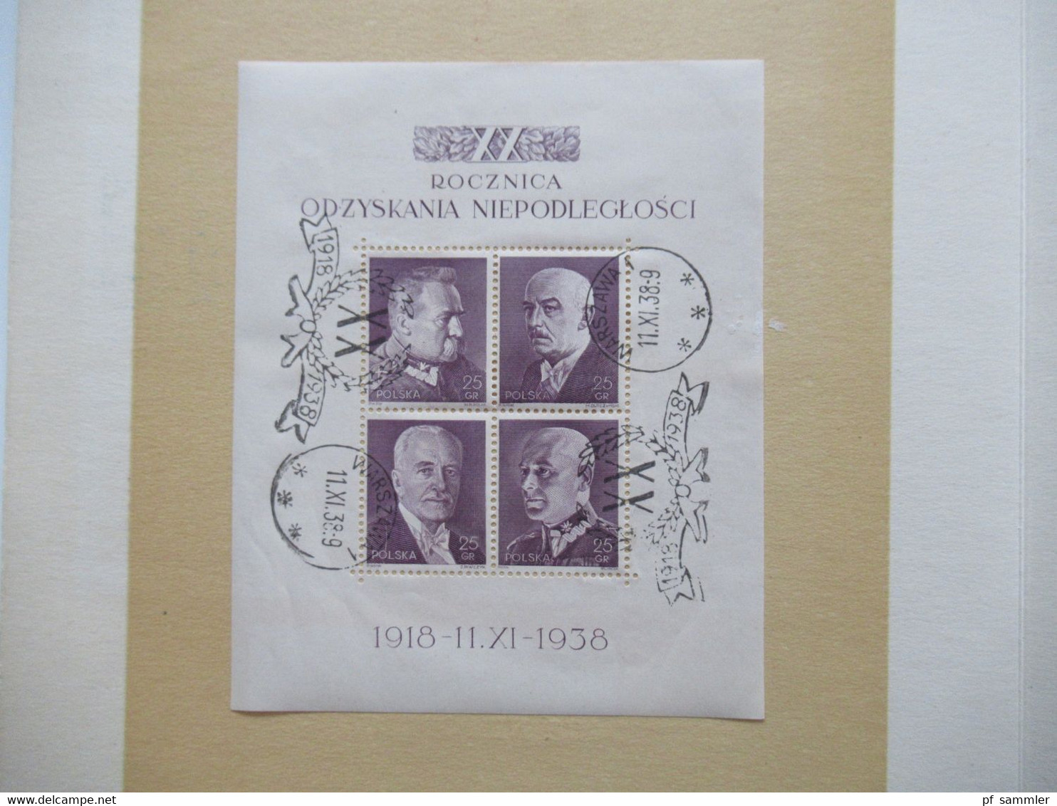 Polen 1938 Sondermappe 20 Jahre Republik / FDC Mit Block 7, Nr. 331 / 343 Und Port Gdansk Nr. 34 / 37 Tolles Dokument - Storia Postale
