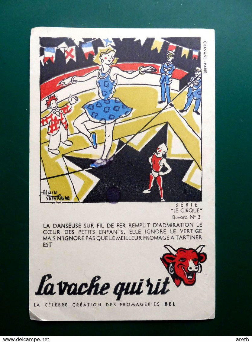 7 Buvards LA VACHE QUI RIT   - Série Le Cirque - Illustration  Alain Saint-Ogan - Produits Laitiers