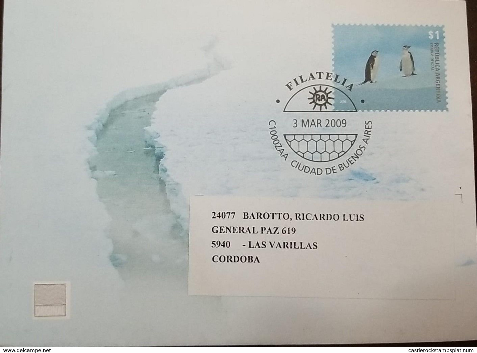 A) 2009, ARGENTINA, POSTAL STATIONAY, FROM BUENOS AIRES TO CORDOBA, PATAGONIA, PENGUINS STAMPS - Lettres & Documents