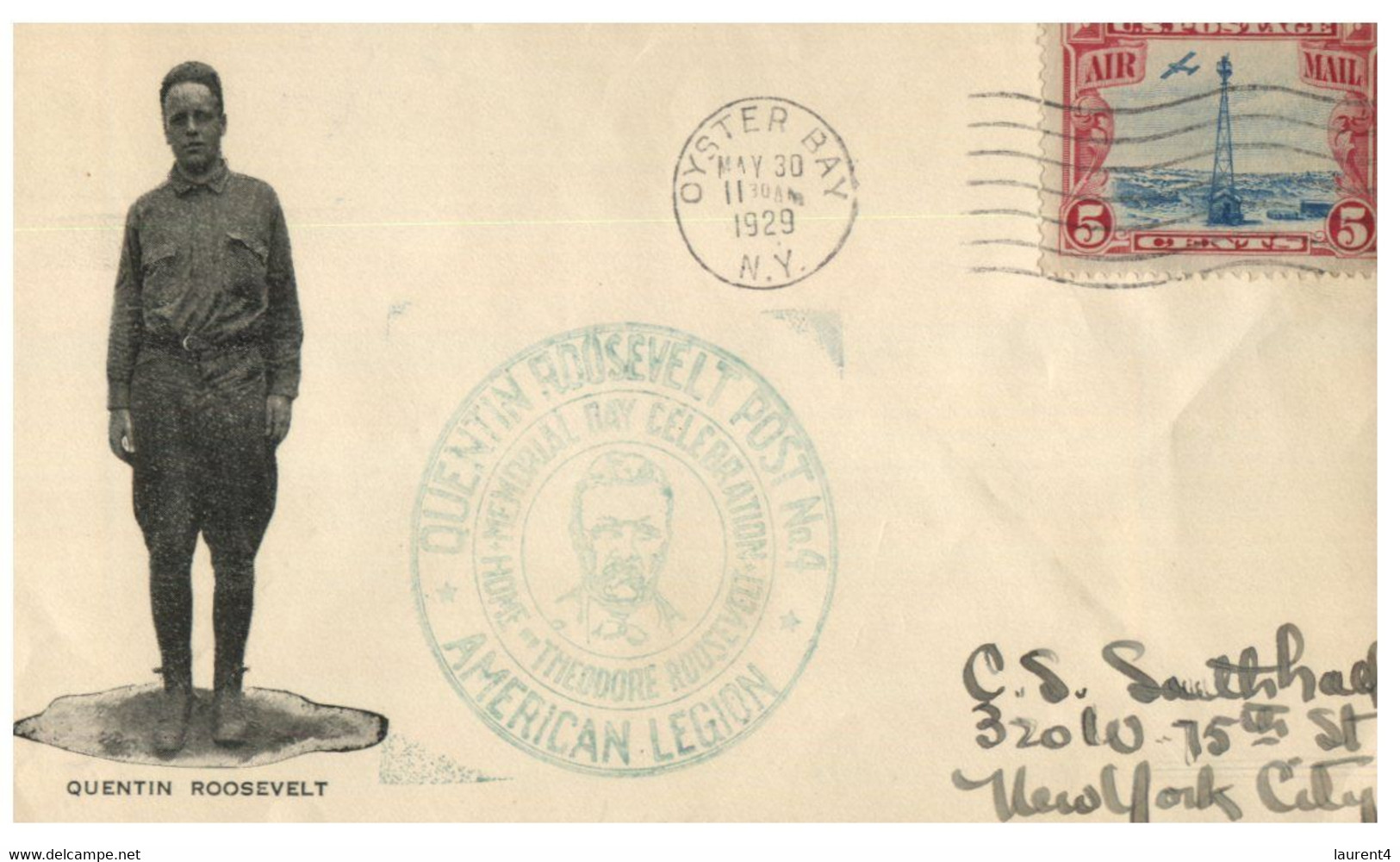 (II 4) USA -  FDC 1929 - Quentib Roosevelt - American Legion Postmark - 1851-1940