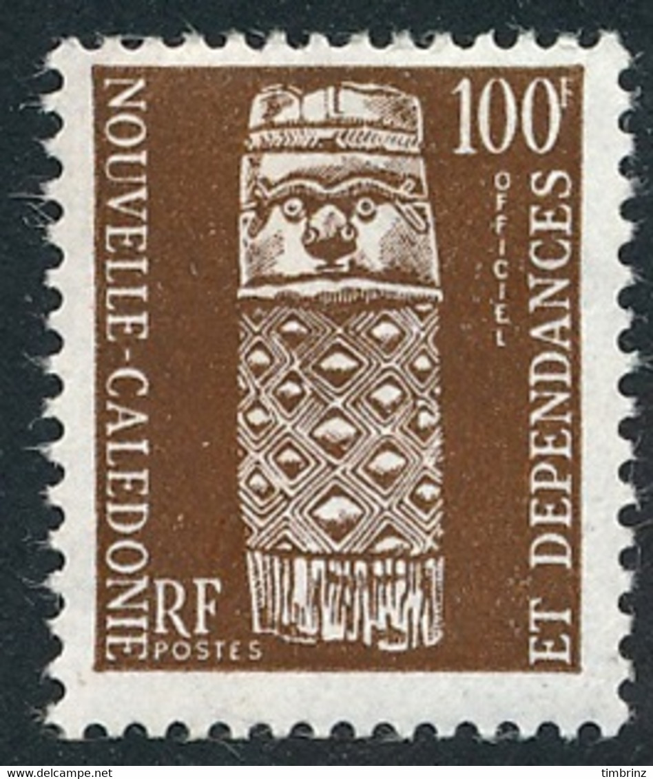 NOUV.-CALEDONIE 1959 - Yv. Service 12 *   Cote= 14,20 EUR - Totem 100f Brun  ..Réf.NCE25873 - Dienstmarken