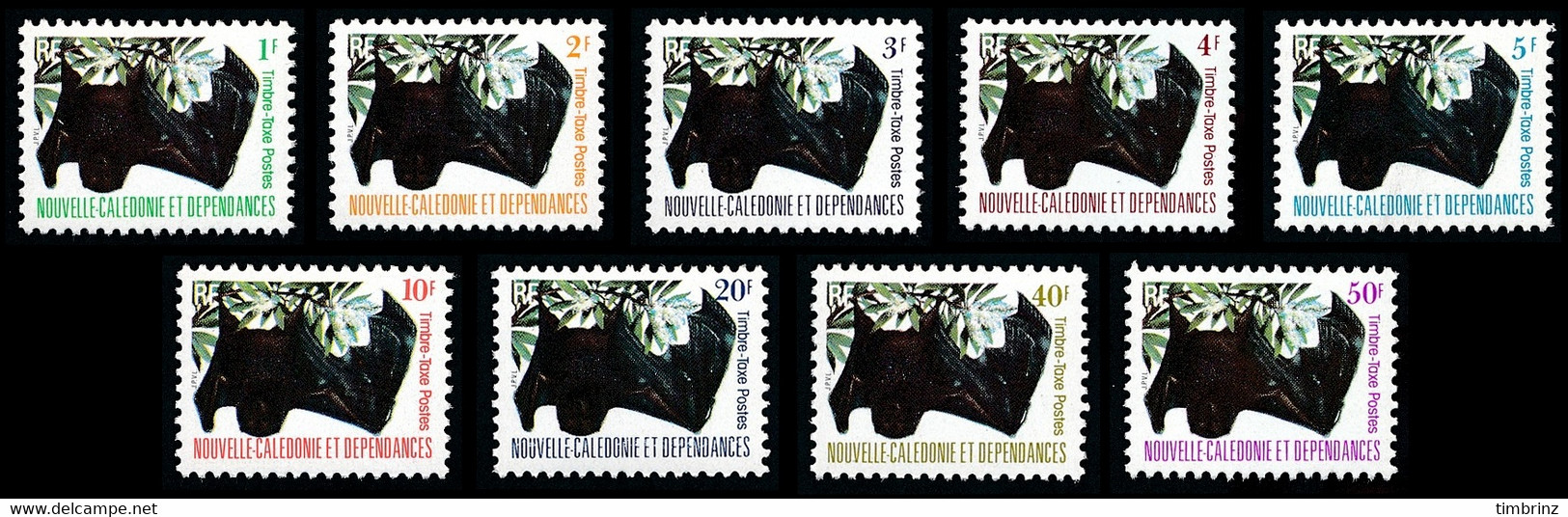 NOUV.-CALEDONIE 1983 - Yv. Taxe 49 à 57 **   Cote= 8,50 EUR - Chauve-souris (9 Val.)  ..Réf.NCE25879 - Portomarken