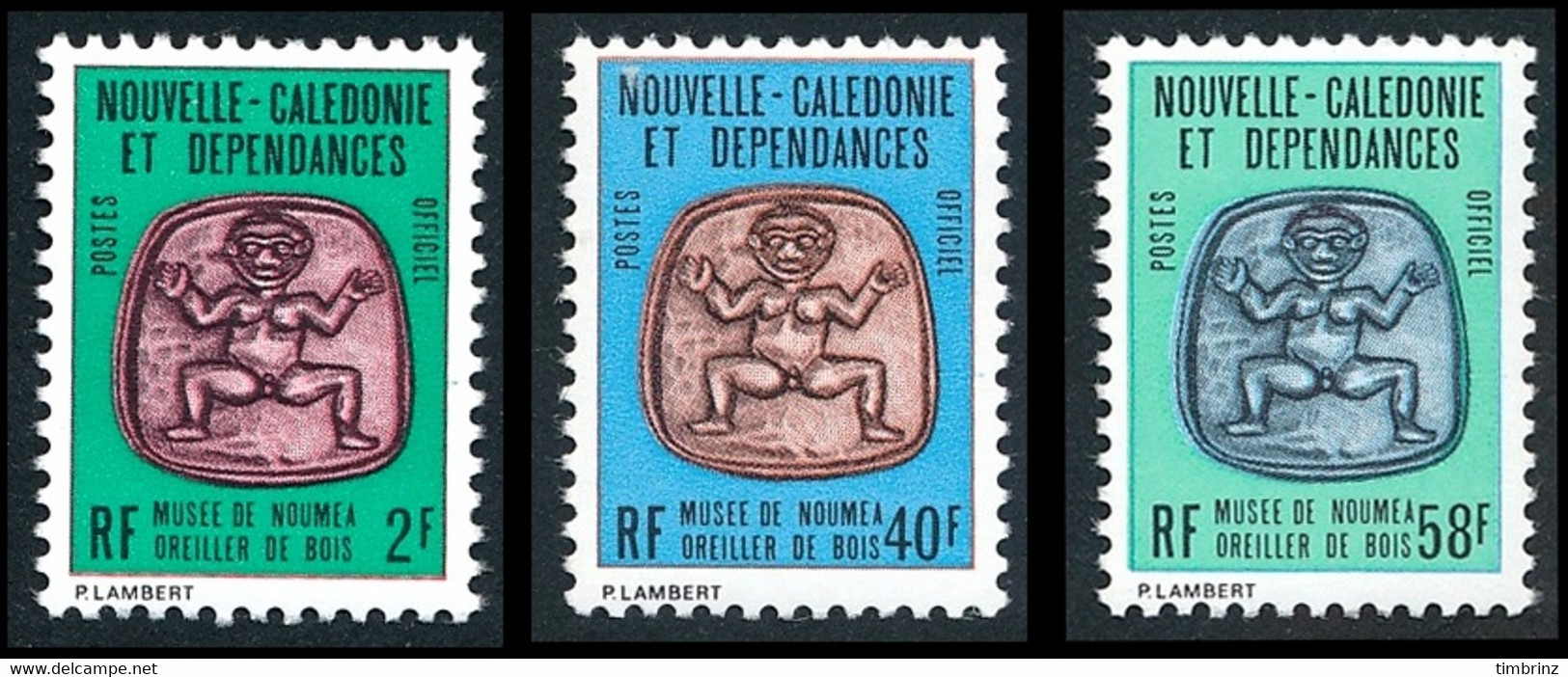 NOUV.-CALEDONIE 1986 - Yv. Service 38 39 Et 40 ** Cote= 4,00 EUR - Musée Nouméa. Oreiller Bois (3 Val) ..Réf.NCE25864 - Dienstmarken
