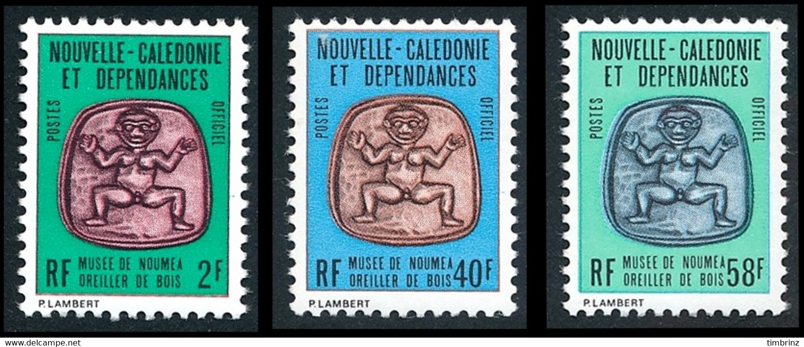 NOUV.-CALEDONIE 1986 - Yv. Service 38 39 Et 40 ** Cote= 4,00 EUR - Musée Nouméa. Oreiller Bois (3 Val) ..Réf.NCE25864 - Dienstzegels