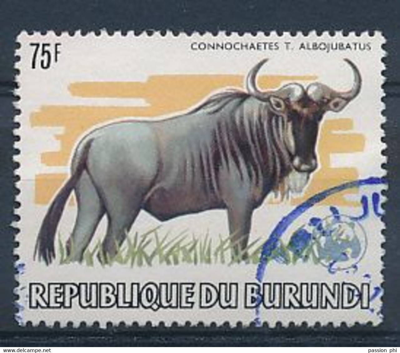 BURUNDI ANIMALS WITH WWF 75F USED - Oblitérés