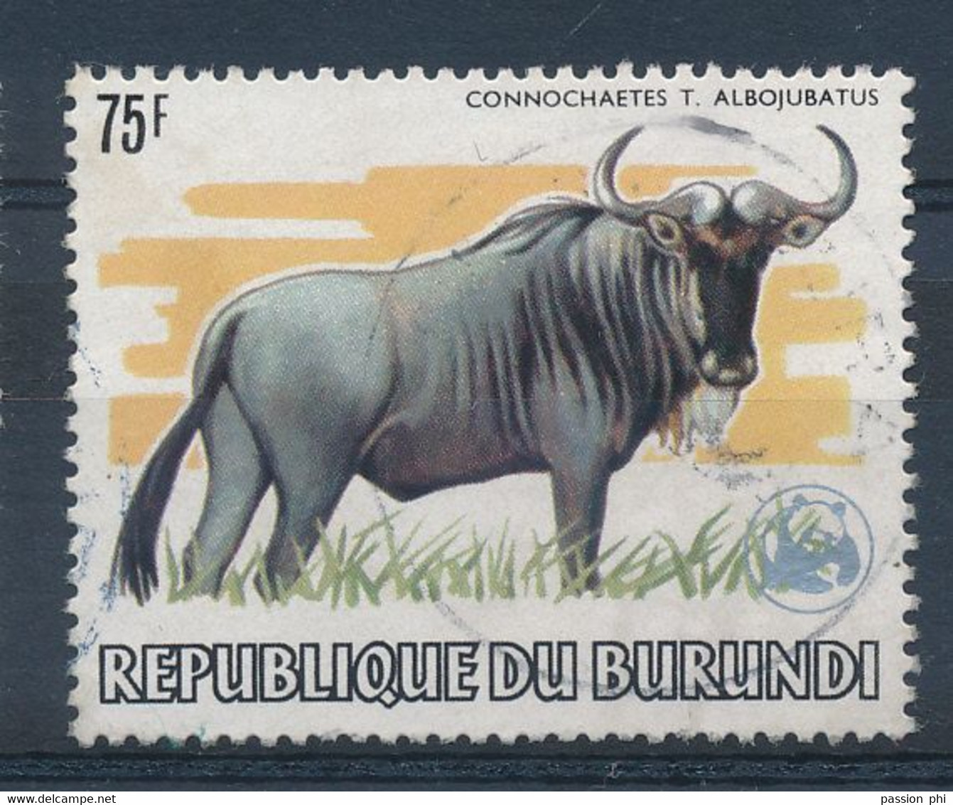 BURUNDI ANIMALS WITH WWF 75F USED - Oblitérés