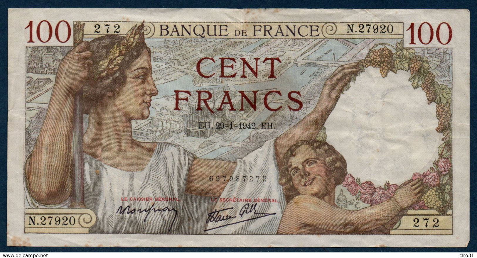 FR Billet De 100 Francs "Sully" Du 29-1-1942 Bon état - 100 F 1939-1942 ''Sully''