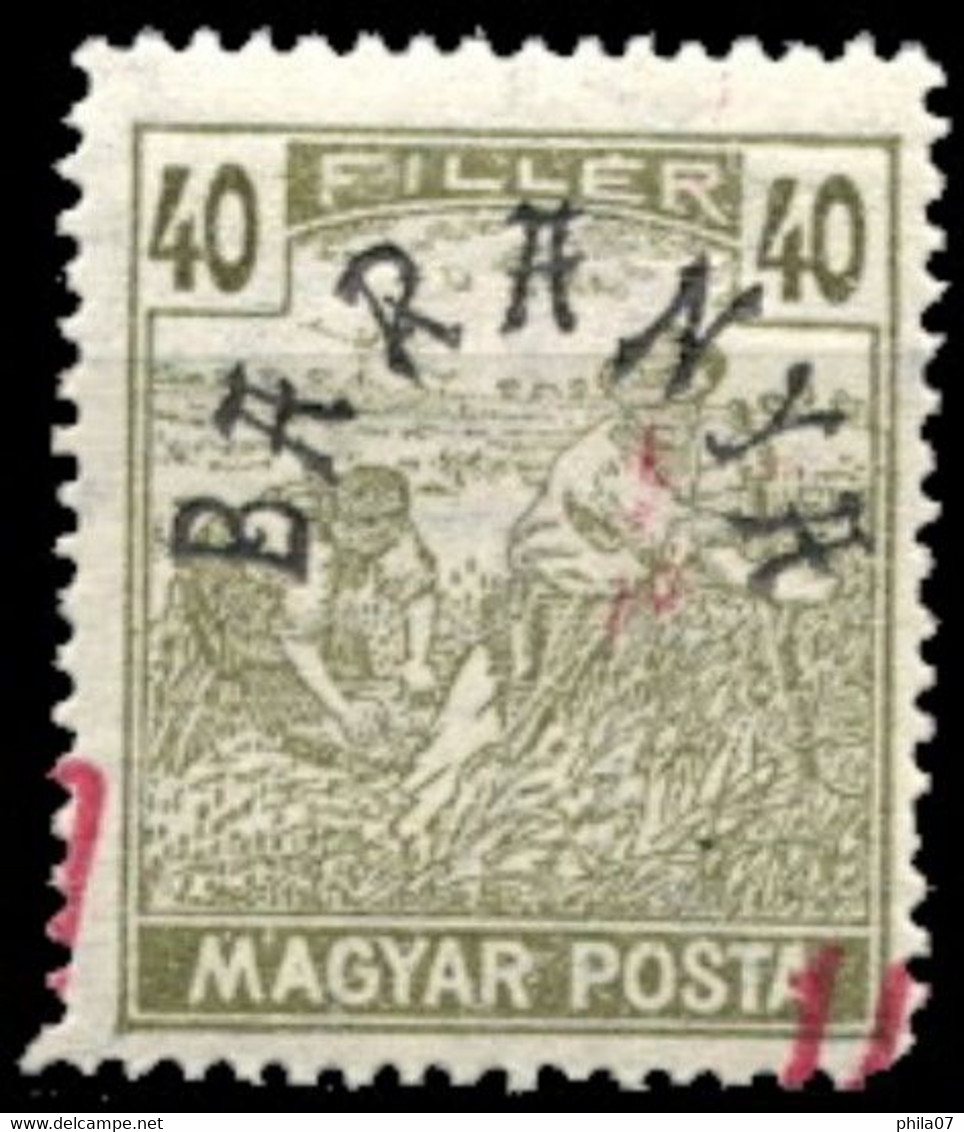 BARANYA, HUNGARY - Provisional Edition For Baranya Mi.No. 55 (basic Stamp Hungray Mi.No. 250). Shifted Red Overprint Of - Andere & Zonder Classificatie