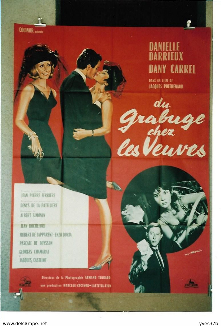 "Du Grabuge Chez Les Veuves" D. Darrieux, D. Carrel...1963 - 60x80 - TTB - Affiches & Posters